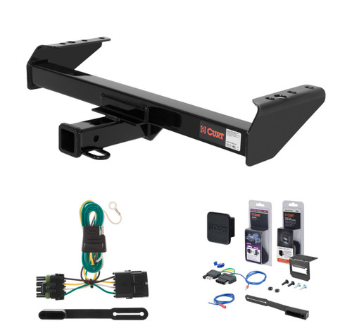 1988 - 2000 GMC K2500 Cab & chassis Curt 2" Class 3 Trailer Tow Hitch + 5-Flat Wiring Kit Tow Boat/Utility Trailer with Surge Brakes 13028