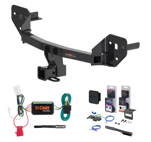 2020 - 2026 Subaru Outback Wagon Curt 2" Class 3 Trailer Tow Hitch + 5-Flat Wiring Kit Tow Boat/Utility Trailer with Surge Brakes 13494