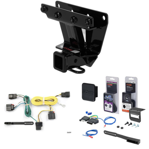 07 - 10 Jeep Grand Cherokee Excluding SRT8 Curt 2" Class 3 Trailer Tow Hitch + 5-Flat Wiring Kit Tow Boat/Utility Trailer with Surge Brakes 13251