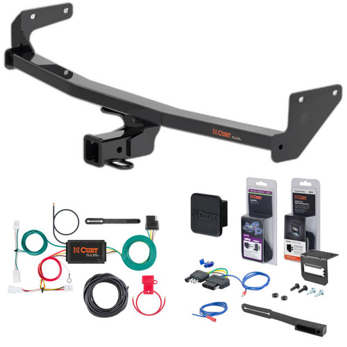 2022 Kia Niro Curt 2" Class 3 Trailer Tow Hitch + 5-Flat Wiring Kit Tow Boat/Utility Trailer with Surge Brakes 13531