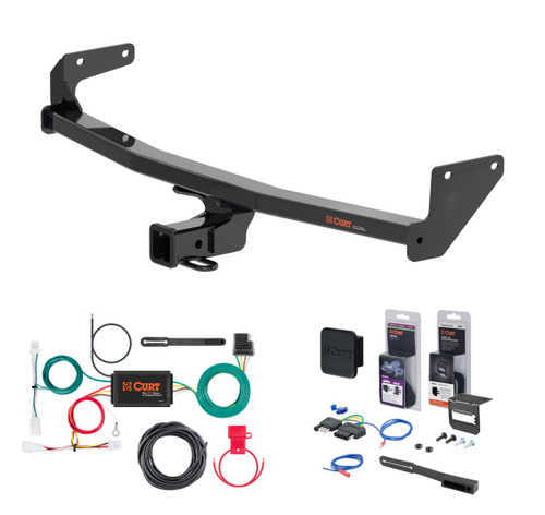 2022 Kia Niro Curt 2" Class 3 Trailer Tow Hitch + 5-Flat Wiring Kit Tow Boat/Utility Trailer with Surge Brakes 13531