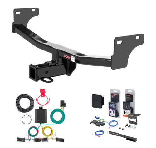 2017 Jeep Compass Curt 2" Class 3 Trailer Tow Hitch + 5-Flat Wiring Kit Tow Boat/Utility Trailer with Surge Brakes 13081