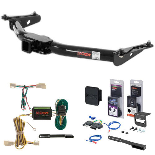 96 - 02 Toyota 4Runner Curt 2" Class 3 Trailer Tow Hitch + 5-Flat Wiring Kit Tow Boat/Utility Trailer with Surge Brakes 13157