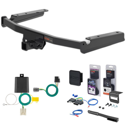 20 - 24 Toyota Highlander Curt 2" Class 3 Trailer Tow Hitch + 5-Flat Wiring Kit Tow Boat/Utility Trailer with Surge Brakes 13453-4