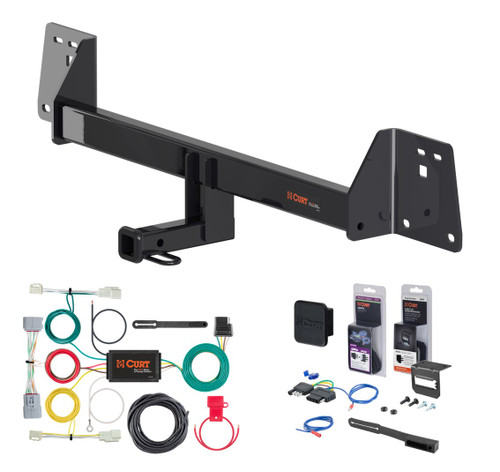 2019 - 2022 Toyota Prius AWD-e Curt 1-1/4" Class 1 Trailer Tow Hitch + 5-Flat Wiring Kit Tow Boat/Utility Trailer with Surge Brakes 11473