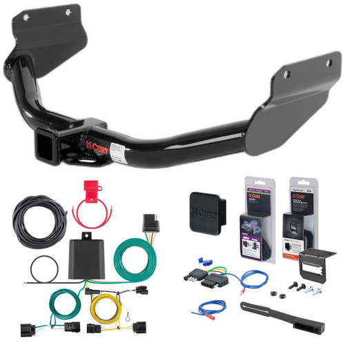 2022 Jeep Grand Cherokee WK Curt 2" Class 3 Trailer Tow Hitch + 5-Flat Wiring Kit Tow Boat/Utility Trailer with Surge Brakes 13182