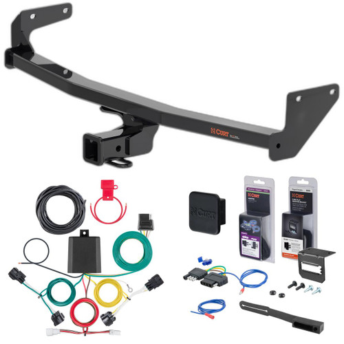 23 - 24 Kia Niro Curt 2" Class 3 Trailer Tow Hitch + 5-Flat Wiring Kit Tow Boat/Utility Trailer with Surge Brakes 13531