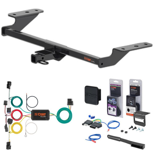 20 - 24 Kia Forte Sedan, excluding GT Curt 1-1/4" Class 1 Trailer Tow Hitch + 5-Flat Wiring Kit Tow Boat/Utility Trailer with Surge Brakes 11620