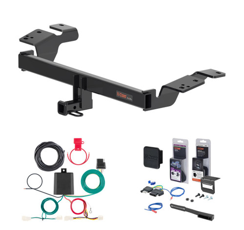 2018 - 2024 Toyota Camry Excluding Hybrid Curt 1-1/4" Class 1 Trailer Tow Hitch + 5-Flat Wiring Kit Tow Boat/Utility Trailer with Surge Brakes 11576