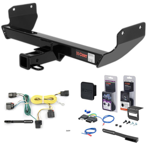 11 - 13 Jeep Grand Cherokee Excluding SRT, SRT8, Trackhawk or diesel Curt 2" Class 3 Trailer Tow Hitch + 5-Flat Wiring Kit Tow Boat/Utility Trailer with Surge Brakes 13065