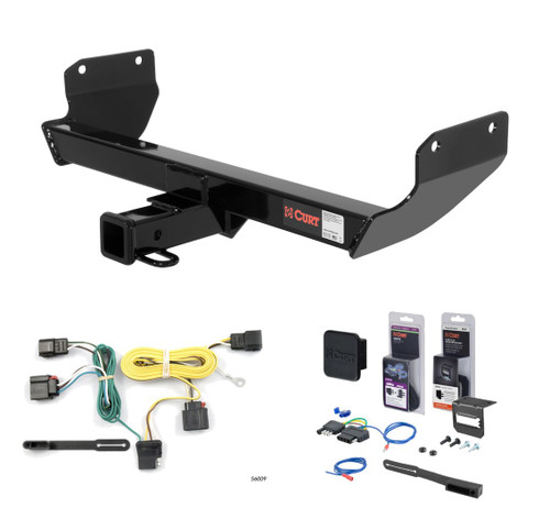 2011 - 2013 Jeep Grand Cherokee Excluding SRT, SRT8, Trackhawk or diesel Curt 2" Class 3 Trailer Tow Hitch + 5-Flat Wiring Kit Tow Boat/Utility Trailer with Surge Brakes 13065