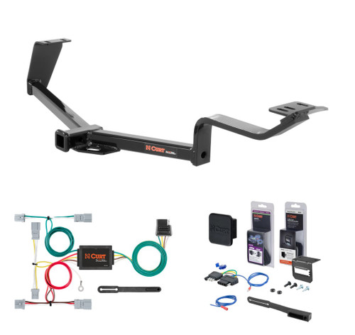 2006 - 2011 Acura CSX Curt 1-1/4" Class 1 Trailer Tow Hitch + 5-Flat Wiring Kit Tow Boat/Utility Trailer with Surge Brakes 11391