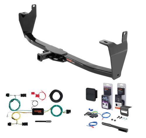 2015 - 2023 Jeep Renegade Curt 1-1/4" Class 2 Trailer Tow Hitch + 5-Flat Wiring Kit Tow Boat/Utility Trailer with Surge Brakes 12142