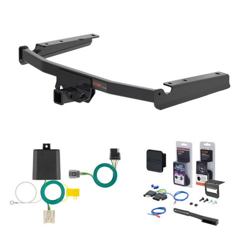2020 - 2026 Toyota Highlander Curt 2" Class 3 Trailer Tow Hitch + 5-Flat Wiring Kit Tow Boat/Utility Trailer with Surge Brakes 13453-2