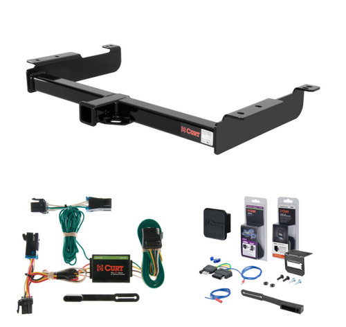 2000 - 2002 GMC Savana 2500 Curt 2" Class 4 Trailer Tow Hitch + 5-Flat Wiring Kit Tow Boat/Utility Trailer with Surge Brakes 14090