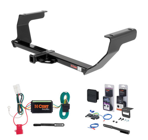 2014 - 2015 Subaru XV Crosstrek Curt 1-1/4" Class 1 Trailer Tow Hitch + 5-Flat Wiring Kit Tow Boat/Utility Trailer with Surge Brakes 11286