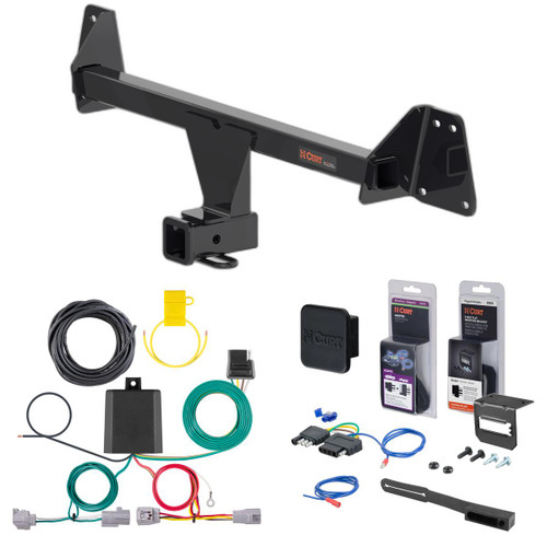 22 - 24 Toyota Corolla Cross With LED Tailights Curt 2" Class 1 Trailer Tow Hitch + 5-Flat Wiring Kit Tow Boat/Utility Trailer with Surge Brakes 11637