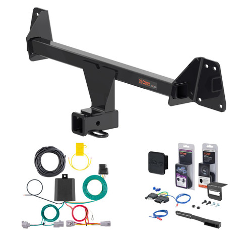 2022 - 2026 Toyota Corolla Cross With LED Tailights Curt 2" Class 1 Trailer Tow Hitch + 5-Flat Wiring Kit Tow Boat/Utility Trailer with Surge Brakes 11637