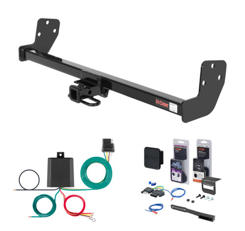 1993 - 2002 Toyota Corolla Sedan Curt 1-1/4" Class 1 Trailer Tow Hitch + 5-Flat Wiring Kit Tow Boat/Utility Trailer with Surge Brakes 11181