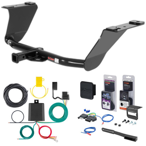 09 - 12 Audi A4 Quattro Wagon Curt 1-1/4" Class 1 Trailer Tow Hitch + 5-Flat Wiring Kit Tow Boat/Utility Trailer with Surge Brakes 11195