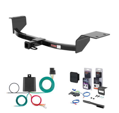 2003 - 2005 Toyota Echo Excluding Canadian models Curt 1-1/4" Class 1 Trailer Tow Hitch + 5-Flat Wiring Kit Tow Boat/Utility Trailer with Surge Brakes 11289