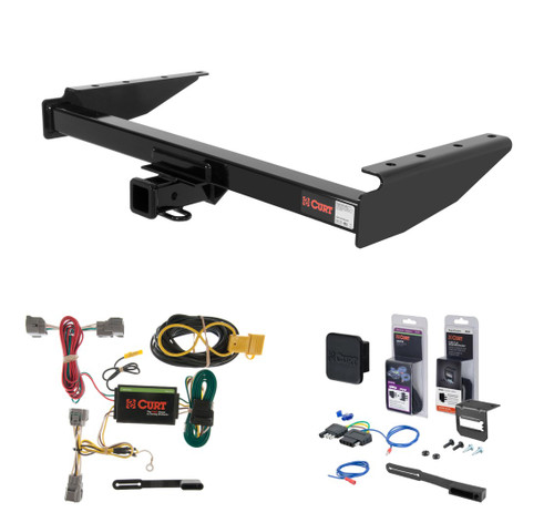 1994 - 1998 Jeep Grand Cherokee Curt 2" Class 3 Trailer Tow Hitch + 5-Flat Wiring Kit Tow Boat/Utility Trailer with Surge Brakes 13048