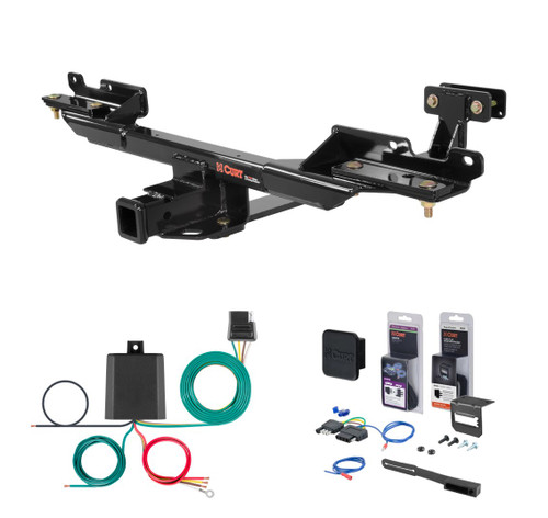 2017 - 2019 Mercedes-Benz GLS550 Excluding active curve system Curt 2" Class 3 Trailer Tow Hitch + 5-Flat Wiring Kit Tow Boat/Utility Trailer with Surge Brakes 13190