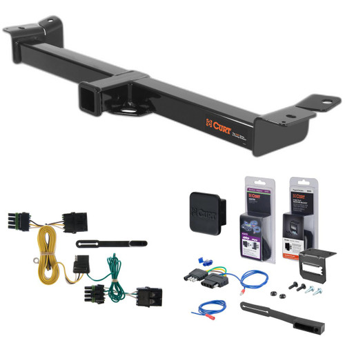 1997 Jeep Wrangler TJ Curt 2" Class 3 Trailer Tow Hitch + 5-Flat Wiring Kit Tow Boat/Utility Trailer with Surge Brakes 13408