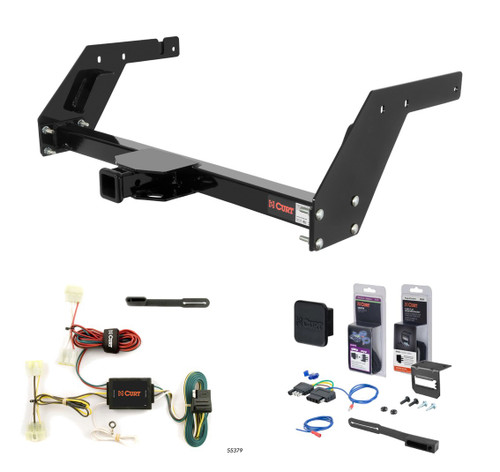 1989 - 1995 Toyota Pickup Curt 2" Class 3 Trailer Tow Hitch + 5-Flat Wiring Kit Tow Boat/Utility Trailer with Surge Brakes 13086