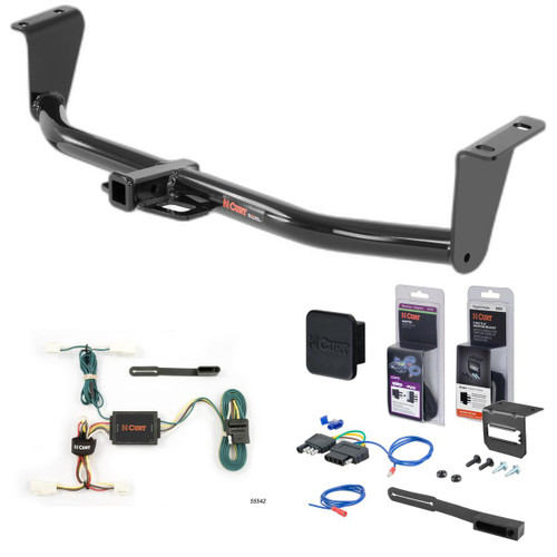 03 - 13 Toyota Corolla Sedan Curt 1-1/4" Class 1 Trailer Tow Hitch + 5-Flat Wiring Kit Tow Boat/Utility Trailer with Surge Brakes 11265