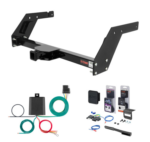 1984 - 1988 Toyota Pickup Curt 2" Class 3 Trailer Tow Hitch + 5-Flat Wiring Kit Tow Boat/Utility Trailer with Surge Brakes 13086