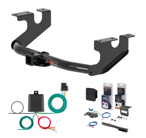 2018 - 2026 Alfa Romeo Stelvio Excluding Quadrifoglio Curt 2" Class 3 Trailer Tow Hitch + 5-Flat Wiring Kit Tow Boat/Utility Trailer with Surge Brakes 13391