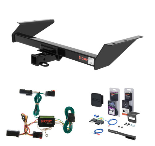 2002 - 2007 Jeep Liberty Curt 2" Class 3 Trailer Tow Hitch + 5-Flat Wiring Kit Tow Boat/Utility Trailer with Surge Brakes 13044