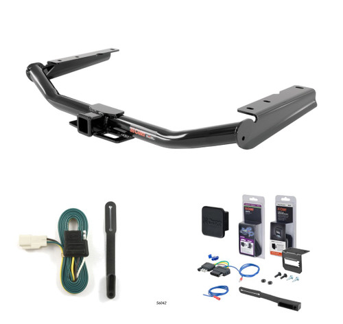 2014 - 2019 Toyota Highlander Curt 2" Class 3 Trailer Tow Hitch + 5-Flat Wiring Kit Tow Boat/Utility Trailer with Surge Brakes 13200-7