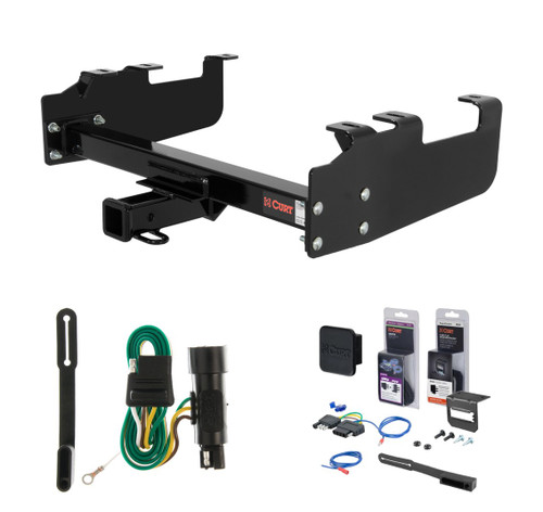 1973 - 1979 Ford F-150 With 10" drop bumper, old body Curt 2" Class 3 Trailer Tow Hitch + 5-Flat Wiring Kit Tow Boat/Utility Trailer with Surge Brakes 13099