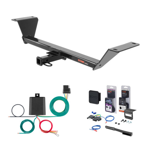 2015 - 2020 Audi A3 Sedan Curt 1-1/4" Class 1 Trailer Tow Hitch + 5-Flat Wiring Kit Tow Boat/Utility Trailer with Surge Brakes 11399