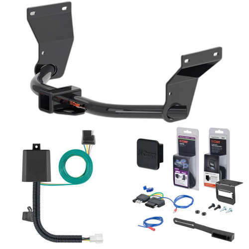 19 - 22 Acura RDX  Curt 2" Class 3 Trailer Tow Hitch + 5-Flat Wiring Kit Tow Boat/Utility Trailer with Surge Brakes 13423