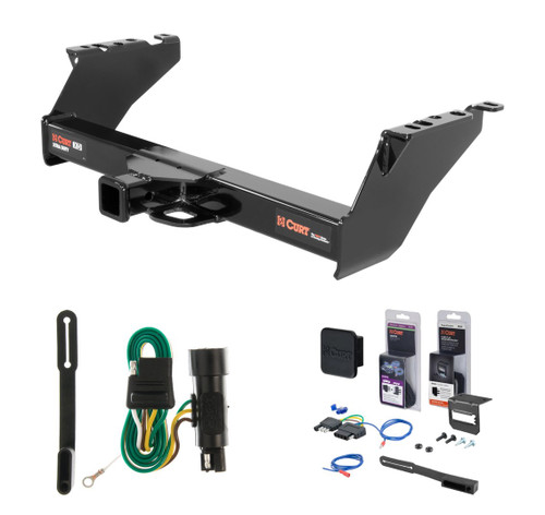 1973 - 1979 Ford F-250 Old body, excluding 10" drop bumper and 1973 - 1979 crew cab Curt 2" Class 5 Trailer Tow Hitch + 5-Flat Wiring Kit Tow Boat/Utility Trailer with Surge Brakes 15300