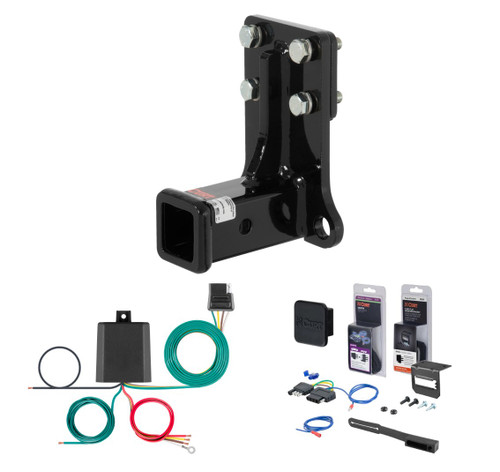 2002 - 2005 Mercedes-Benz ML500 Curt 2" Class 3 Trailer Tow Hitch + 5-Flat Wiring Kit Tow Boat/Utility Trailer with Surge Brakes 13018