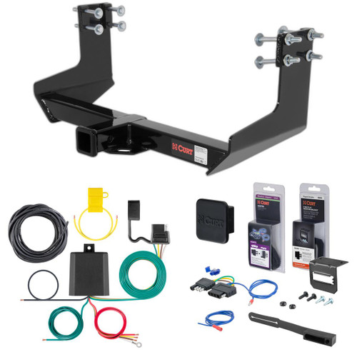 10 - 19 Mercedes-Benz Sprinter 3500 Cargo van, 144" WB with step bumper, excluding rear door step Curt 2" Class 3 Trailer Tow Hitch + 5-Flat Wiring Kit Tow Boat/Utility Trailer with Surge Brakes 13375
