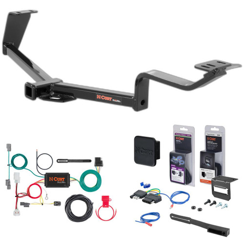 13 - 22 Acura ILX Curt 1-1/4" Class 1 Trailer Tow Hitch + 5-Flat Wiring Kit Tow Boat/Utility Trailer with Surge Brakes 11391