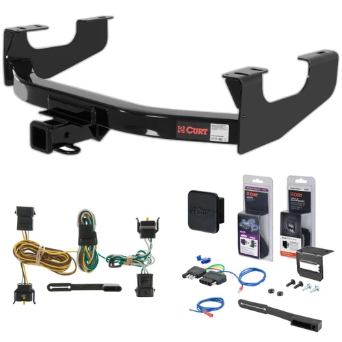 97 - 03 Ford F-150 New body Curt 2" Class 3 Trailer Tow Hitch + 5-Flat Wiring Kit Tow Boat/Utility Trailer with Surge Brakes 13355