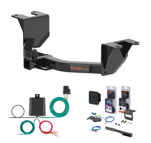 2022 GMC Sierra 1500 Limited Excluding factory receiver Curt 2" Class 4 Trailer Tow Hitch + 5-Flat Wiring Kit Tow Boat/Utility Trailer with Surge Brakes 14019