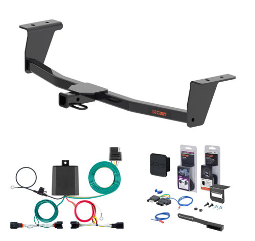 2021 - 2025 Acura TLX Curt 1-1/4" Class 1 Trailer Tow Hitch + 5-Flat Wiring Kit Tow Boat/Utility Trailer with Surge Brakes 11670