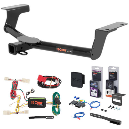 06 - 12 Toyota RAV4 Curt 2" Class 3 Trailer Tow Hitch + 5-Flat Wiring Kit Tow Boat/Utility Trailer with Surge Brakes 13149