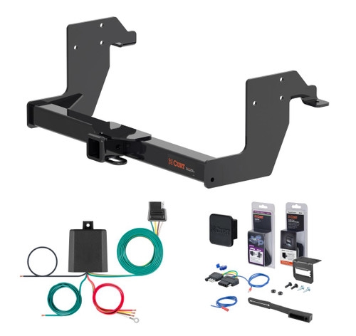 2010 - 2026 Mercedes-Benz Sprinter 3500 Standard bumper, excluding rear door step Curt 2" Class 3 Trailer Tow Hitch + 5-Flat Wiring Kit Tow Boat/Utility Trailer with Surge Brakes 13388