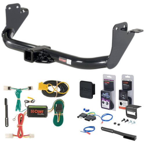 11 - 19 Mitsubishi Outlander Sport Curt 2" Class 3 Trailer Tow Hitch + 5-Flat Wiring Kit Tow Boat/Utility Trailer with Surge Brakes 13079