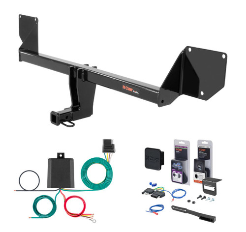 2011 - 2016 MINI Cooper Countryman Curt 1-1/4" Class 1 Trailer Tow Hitch + 5-Flat Wiring Kit Tow Boat/Utility Trailer with Surge Brakes 11333