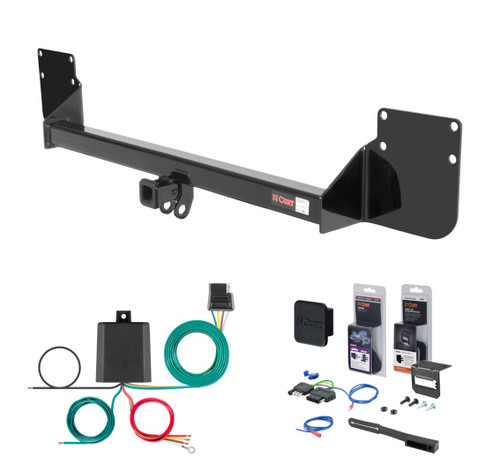 2009 - 2010 MINI Cooper Convertible, excluding 'S' model Curt 1-1/4" Class 1 Trailer Tow Hitch + 5-Flat Wiring Kit Tow Boat/Utility Trailer with Surge Brakes 11160