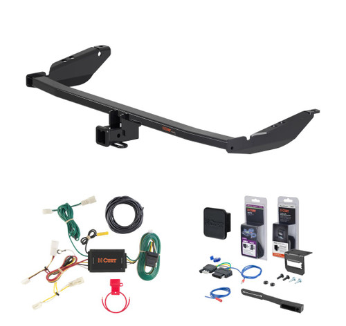 2011 - 2014 Toyota Sienna Curt 2" Class 3 Trailer Tow Hitch + 5-Flat Wiring Kit Tow Boat/Utility Trailer with Surge Brakes 13343
